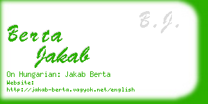 berta jakab business card